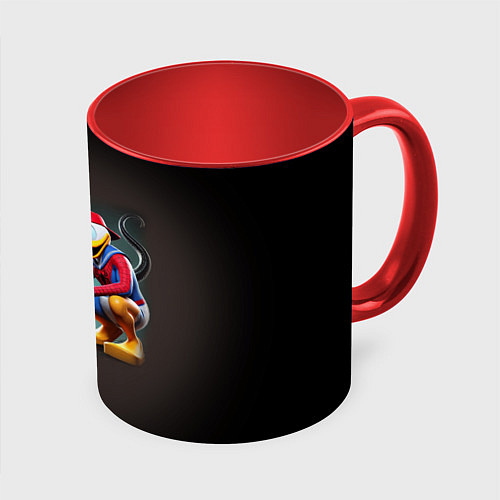 Кружка цветная Venom-Trump and Spider-Duck meme / 3D-Белый + красный – фото 1