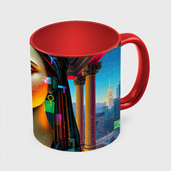 Кружка 3D Цифровая классика, цвет: 3D-белый + красный