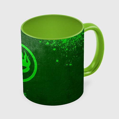 Кружка цветная The Offspring - green gradient / 3D-Белый + светло-зеленый – фото 1