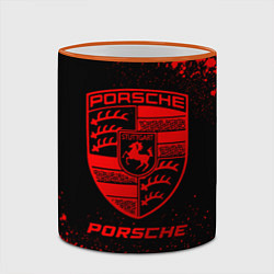 Кружка 3D Porsche - red gradient, цвет: 3D-оранжевый кант — фото 2