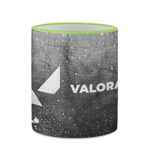 Кружка цветная Valorant - grey gradient по-горизонтали / 3D-Светло-зеленый кант – фото 2