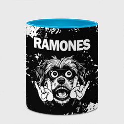 Кружка 3D Ramones рок пес, цвет: 3D-белый + небесно-голубой — фото 2