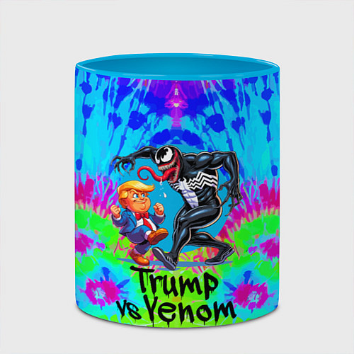 Кружка цветная Дональд Трамп против Венома / 3D-Белый + небесно-голубой – фото 2