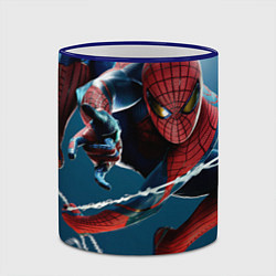 Кружка 3D Спайдермен паутина, цвет: 3D-синий кант — фото 2