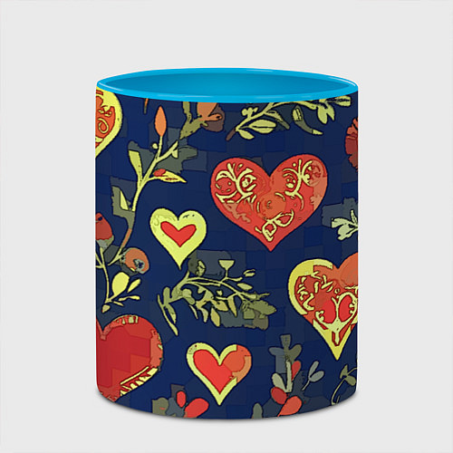 Кружка цветная Дела сердечные / 3D-Белый + небесно-голубой – фото 2