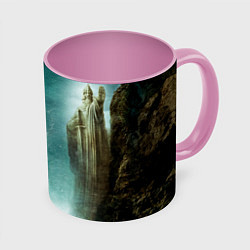 Кружка 3D Великая река Андуин Властелин колец, цвет: 3D-белый + розовый