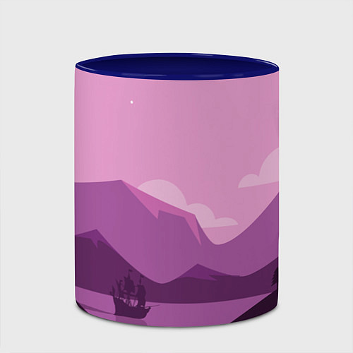 Кружка цветная Горное озеро / 3D-Белый + синий – фото 2