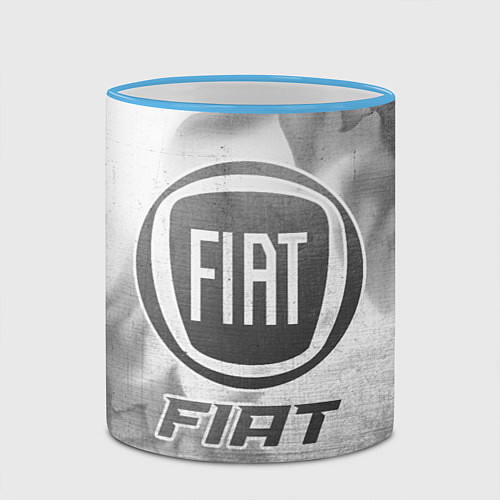 Кружка цветная Fiat - white gradient / 3D-Небесно-голубой кант – фото 2