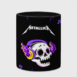 Кружка 3D Metallica неоновый череп, цвет: 3D-белый + черный — фото 2