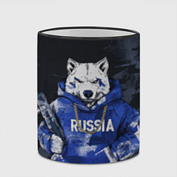 Кружка 3D Русский волк с автоматом, цвет: 3D-черный кант — фото 2