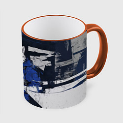 Кружка 3D Русский вооруженный волк, цвет: 3D-оранжевый кант