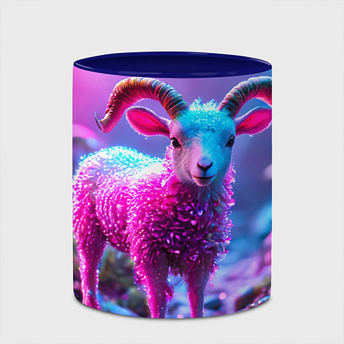 Кружка цветная Козлик в розовом / 3D-Белый + синий – фото 2