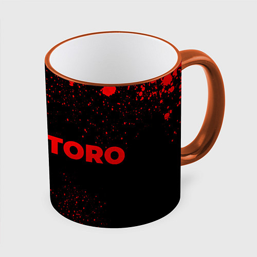 Кружка цветная Totoro - red gradient по-горизонтали / 3D-Оранжевый кант – фото 1