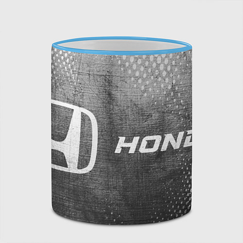 Кружка цветная Honda - grey gradient по-горизонтали / 3D-Небесно-голубой кант – фото 2