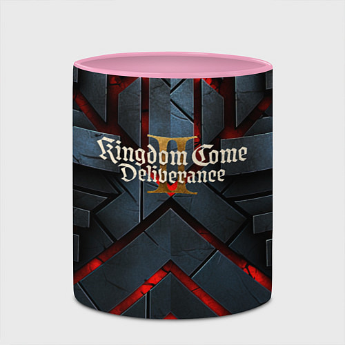 Кружка цветная Kingdom Come Deliverance 2 каменные плиты / 3D-Белый + розовый – фото 2