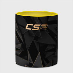 Кружка 3D Counter Strike 2 golden poly, цвет: 3D-белый + желтый — фото 2