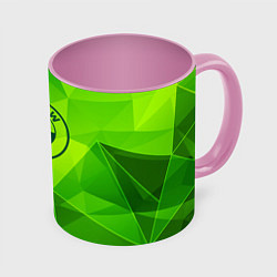 Кружка 3D BMW green poly, цвет: 3D-белый + розовый