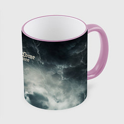 Кружка 3D Kingdom Come Deliverance 2 мрачный фон, цвет: 3D-розовый кант