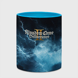 Кружка 3D Kingdom Come Deliverance 2 синие молнии, цвет: 3D-белый + небесно-голубой — фото 2
