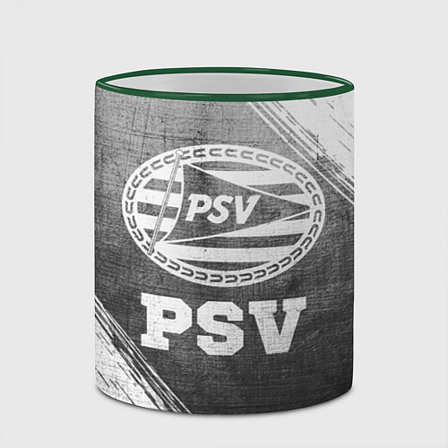 Кружка цветная PSV - grey gradient / 3D-Зеленый кант – фото 2