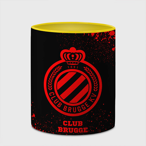 Кружка цветная Club Brugge - red gradient / 3D-Белый + желтый – фото 2