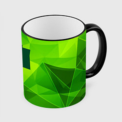 Кружка 3D Fortnite green poly, цвет: 3D-черный кант