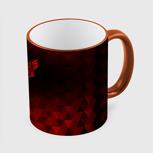 Кружка цветная Placebo red poly / 3D-Оранжевый кант – фото 1