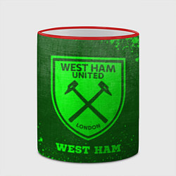 Кружка 3D West Ham - green gradient, цвет: 3D-красный кант — фото 2