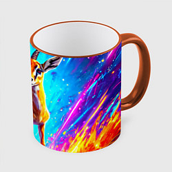 Кружка 3D Газель малыш, цвет: 3D-оранжевый кант