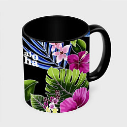 Кружка цветная Tropical flowers - aloha