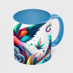 Кружка цветная Райская птица - тропики