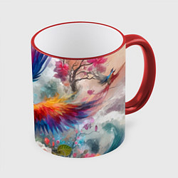 Кружка цветная Тропическая птица