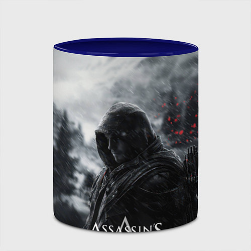 Кружка цветная Assassins Creed охотник в горах / 3D-Белый + синий – фото 2