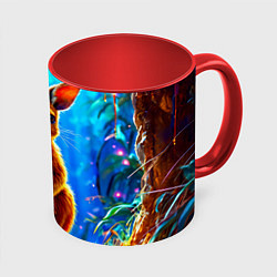 Кружка цветная Кенгуру в джунглях