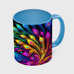 Кружка цветная Neon peacock - art