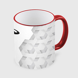 Кружка 3D Chery white poly, цвет: 3D-красный кант