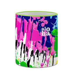Кружка 3D Colorful abstraction - aloha, цвет: 3D-светло-зеленый кант — фото 2