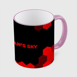 Кружка 3D No Mans Sky - red gradient по-горизонтали, цвет: 3D-розовый кант