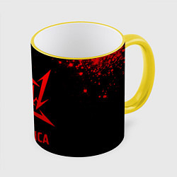 Кружка 3D Metallica - red gradient, цвет: 3D-желтый кант