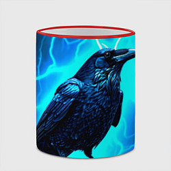Кружка 3D Ворон и молния, цвет: 3D-красный кант — фото 2