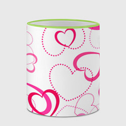 Кружка 3D Подборка сердец, цвет: 3D-светло-зеленый кант — фото 2