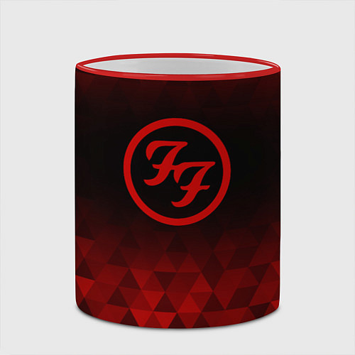 Кружка цветная Foo Fighters red poly / 3D-Красный кант – фото 2