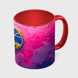 Кружка цветная Голден Стэйт Уорриорз в розовом