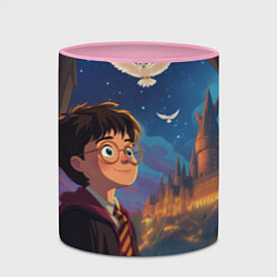Кружка 3D Удивленный Гарри Поттер и сова, цвет: 3D-белый + розовый — фото 2