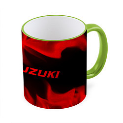 Кружка 3D Suzuki - red gradient по-горизонтали, цвет: 3D-светло-зеленый кант