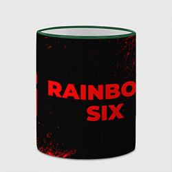 Кружка 3D Rainbow Six - red gradient по-горизонтали, цвет: 3D-зеленый кант — фото 2