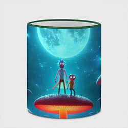 Кружка 3D Рик и Морти в стране неоновых гигантских грибов, цвет: 3D-зеленый кант — фото 2