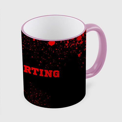 Кружка цветная Sporting - red gradient по-горизонтали / 3D-Розовый кант – фото 1