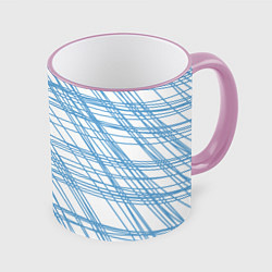 Кружка 3D Паутина проводов, цвет: 3D-розовый кант