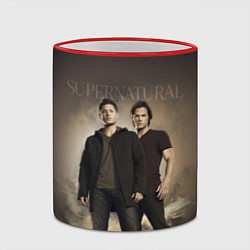 Кружка 3D Братья Винчестеры - Сверхъестественное, цвет: 3D-красный кант — фото 2